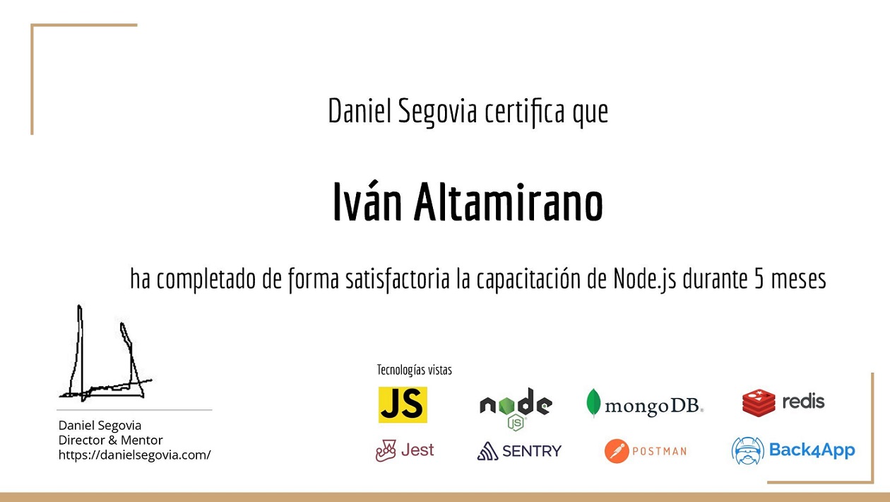 Certificado backend node.js